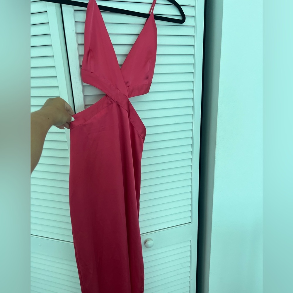 Zara Fuchsia Backless Satin Dress